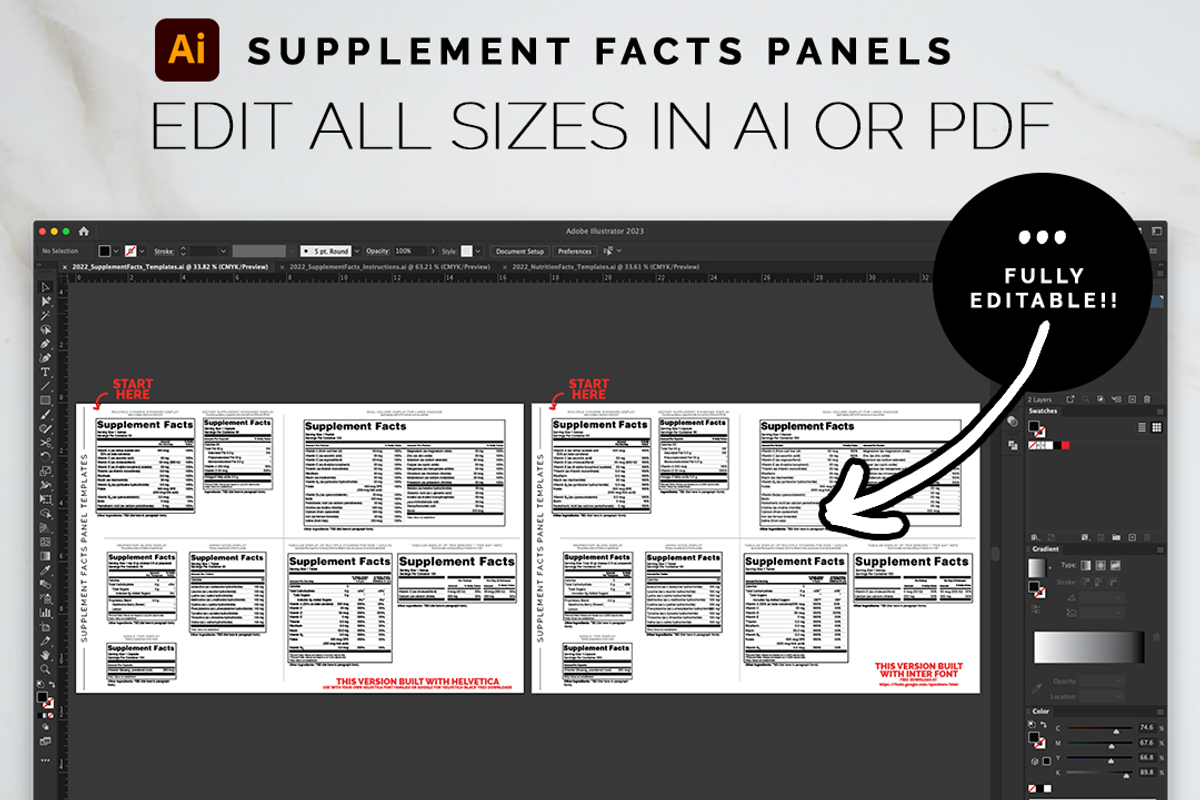 Adobe Supplement Facts Labels Temp, a Branding & Logo Template by Bdemm Studio (Photo 3 of 6)