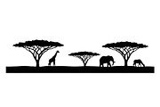 Abstract Savanna Scenery Silhouette, a Graphic by Designer_Momina (Thumbnail 3 of 13)