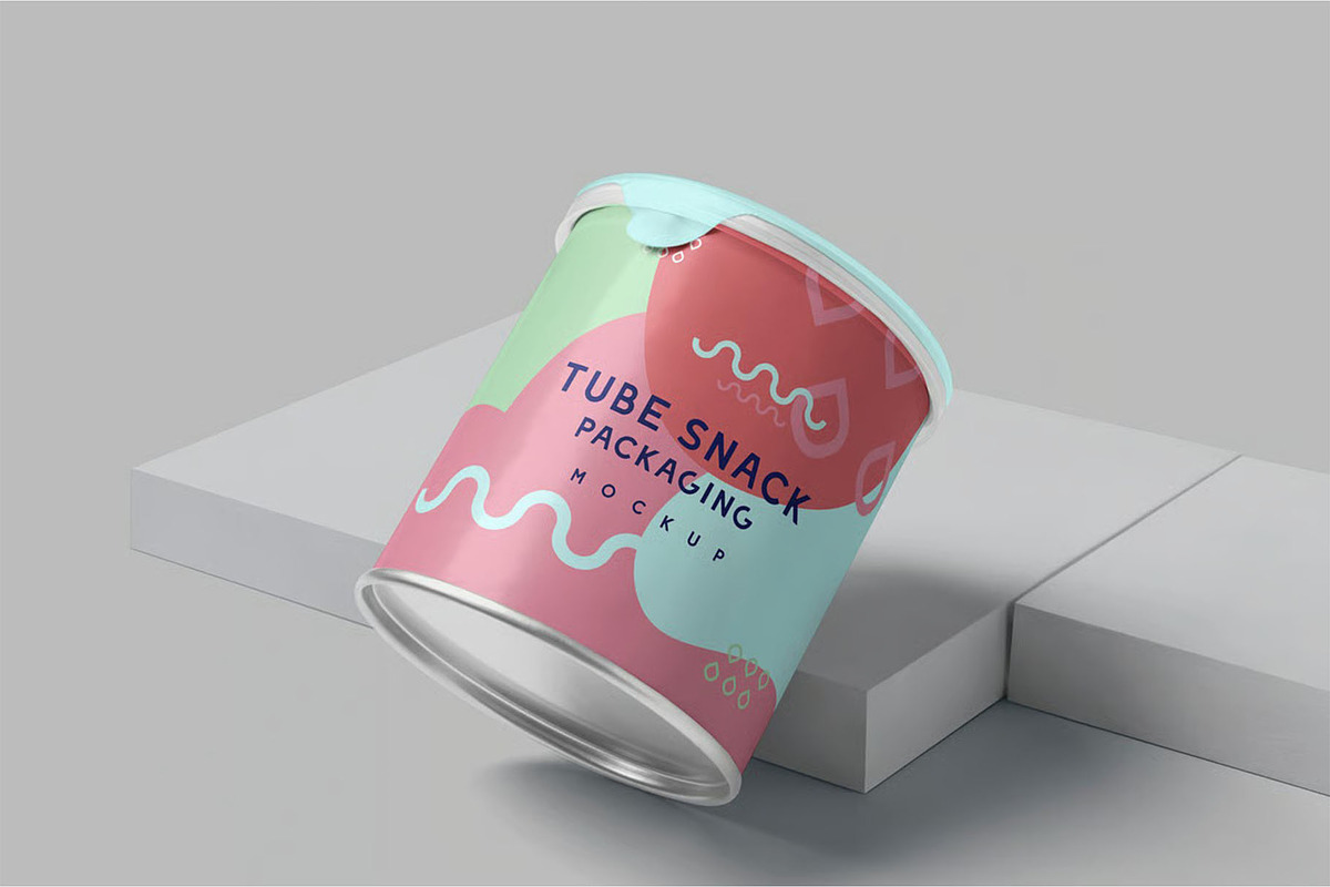 Tube Snack Packaging Box Mockups, a Packaging Mockup by megostudi0 (Photo 2 of 6)
