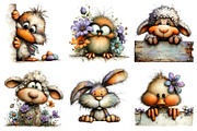 Cute Peeking Easter Animals Clipart, an Illustration by designcity5 (Thumbnail 3 of 5)