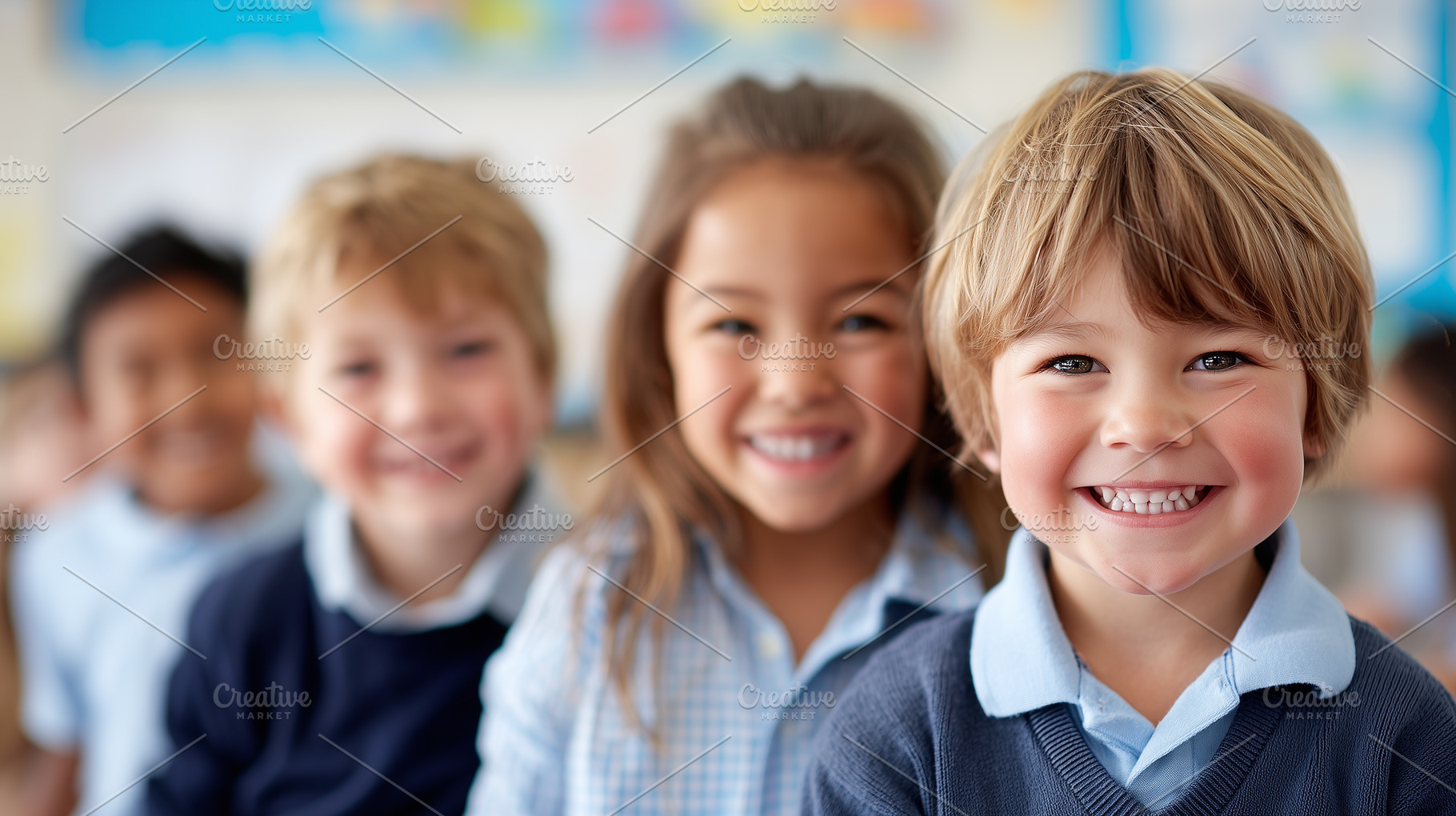 Smiling school children in uniforms, a School & Education Photo by MistyDay