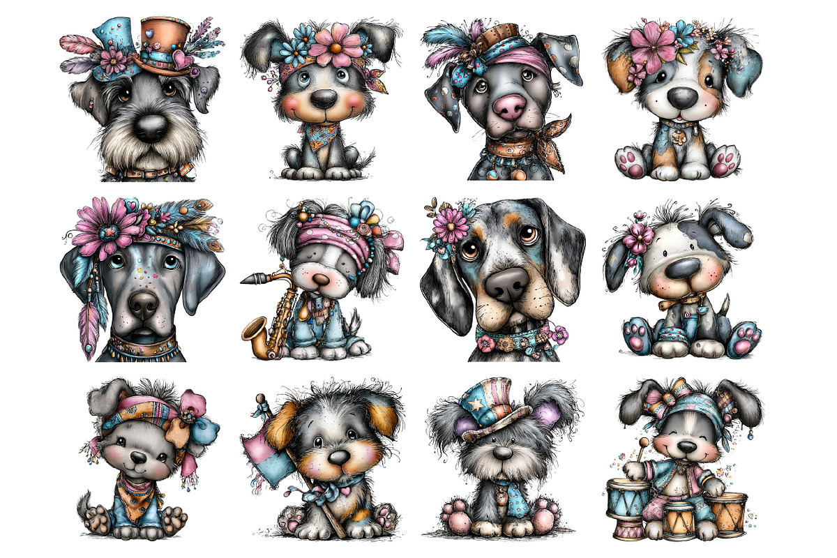 Black History Month Dog Clipart, an Illustration by Design Market (Photo 2 of 3)