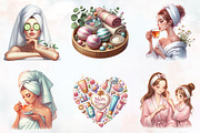 Spa Mothers Day Watercolor Cliparts, an Illustration by RobertsArt (Thumbnail 3 of 7)
