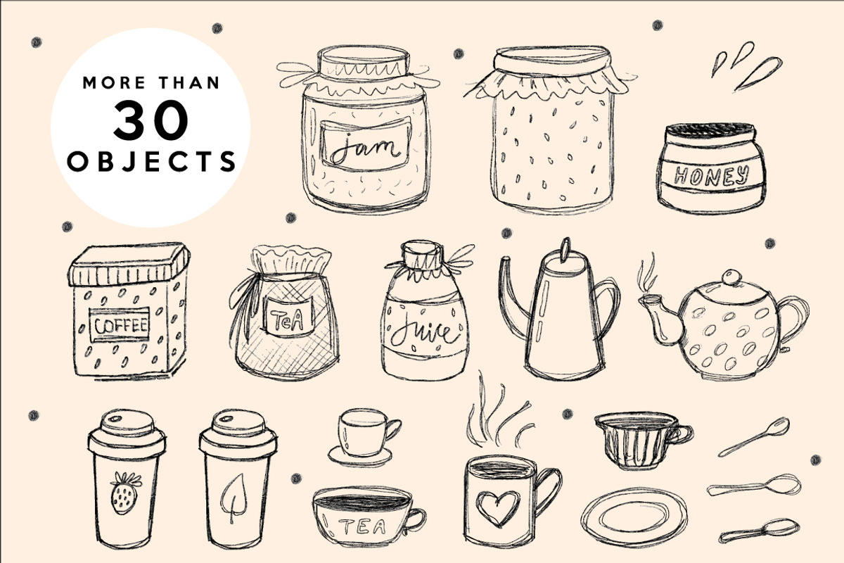 COZY DAYS - HandSketched Set, a Food Illustration by Yashroom (Photo 2 of 5)
