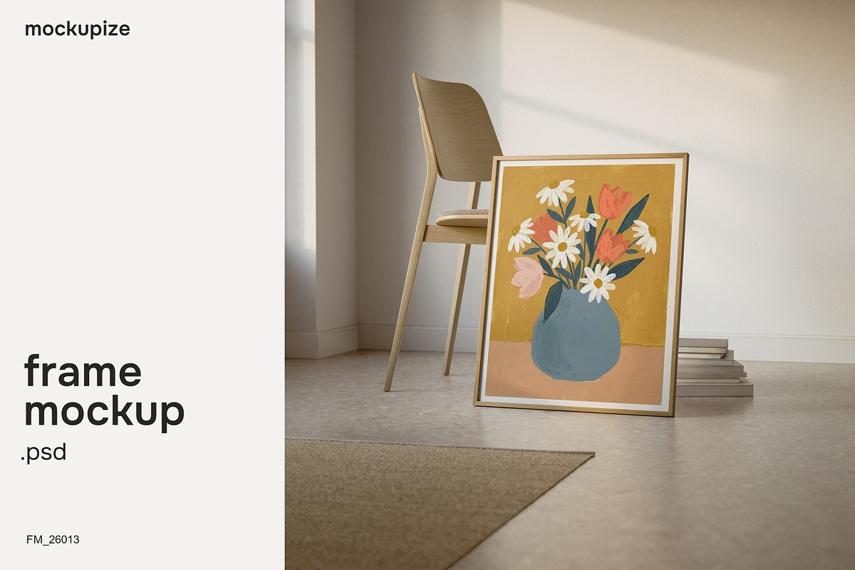 4x5 Leaning Chair Frame Mockup, a Household Mockup by mockupize (Photo 1 of 7)