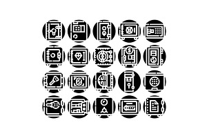 Safe box security protection glyph, a Finance Illustration by pikepicture
