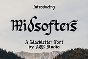 Midsofters - Blackletter Font, a Blackletter Font by AQR Studio (Thumbnail 1 of 9)
