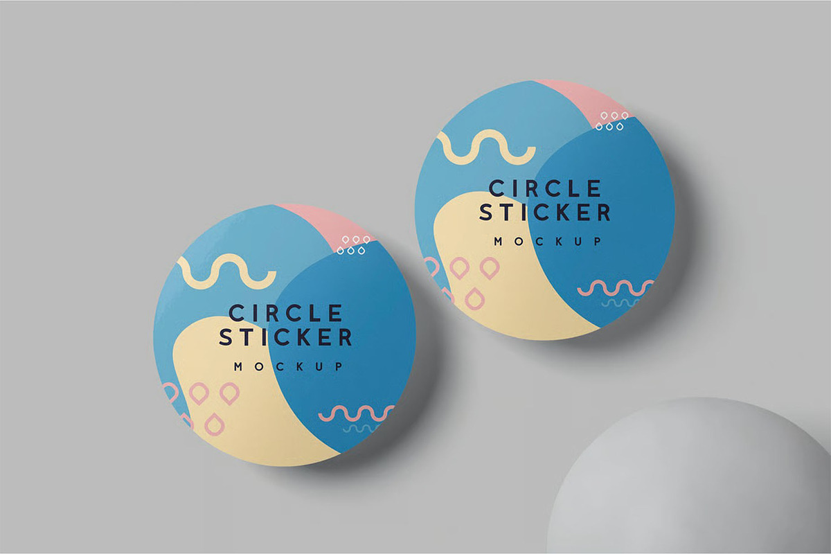 Round Sticker Mockups, a Packaging Mockup by megostudi0 (Photo 2 of 7)
