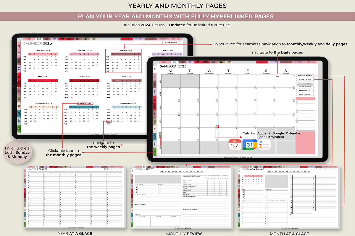 Jewel Tones Digital Planner 2025, a Templates & Theme by Plamarplanners (Photo 2 of 11)