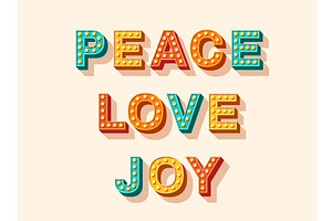 Peace love joy vector lettering, an Object Illustration by kotoffei