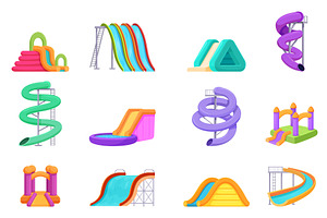 Cartoon water slides. Aquapark, a Sport Illustration by Valerie Bodnar