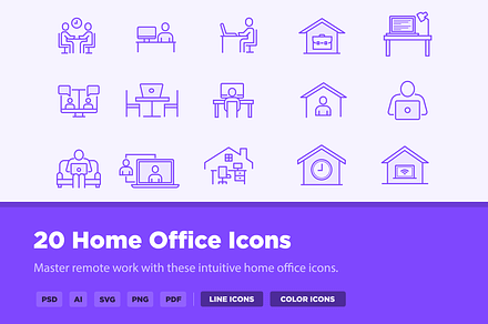 20 Home Office Icons