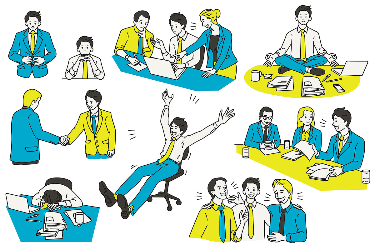 Businessman Vector at work, a Graphic by Smiley Creative (Photo 3 of 4)