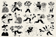 Bloomfolk: 35 Floral Character Pack, a Person Illustration by Veyla (Thumbnail 8 of 13)