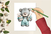 Whimsical birthday teddy bear, an Illustration by Design Market (Thumbnail 5 of 5)