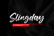 Slingday Script, a Script Font by khurasan (Thumbnail 1 of 7)
