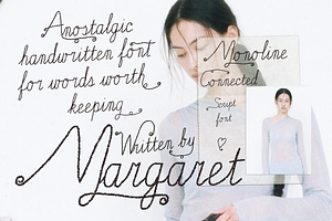 Margaret - Textured Handwritten Font, a Handwritten Font by Lilithcollageart