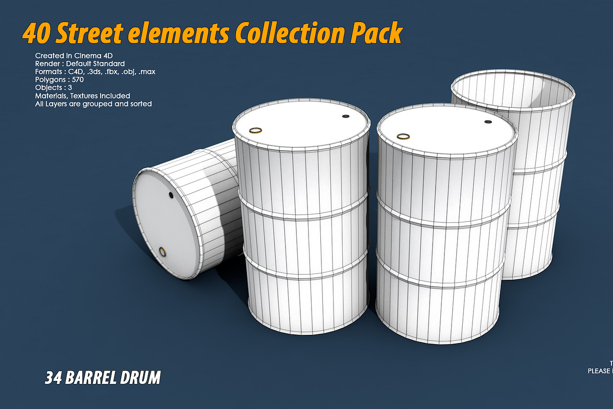 40 Street elements Collection Pack, an Architecture 3D Model by multimedia4ds (Photo 69 of 70)