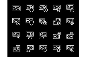 Money set line icon. Business and, an Object Illustration by GraphiShop