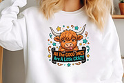 Funny Crazy Highland Cow Sarcastic, a Seasonal Illustration by CraftArtStudio (Thumbnail 3 of 4)