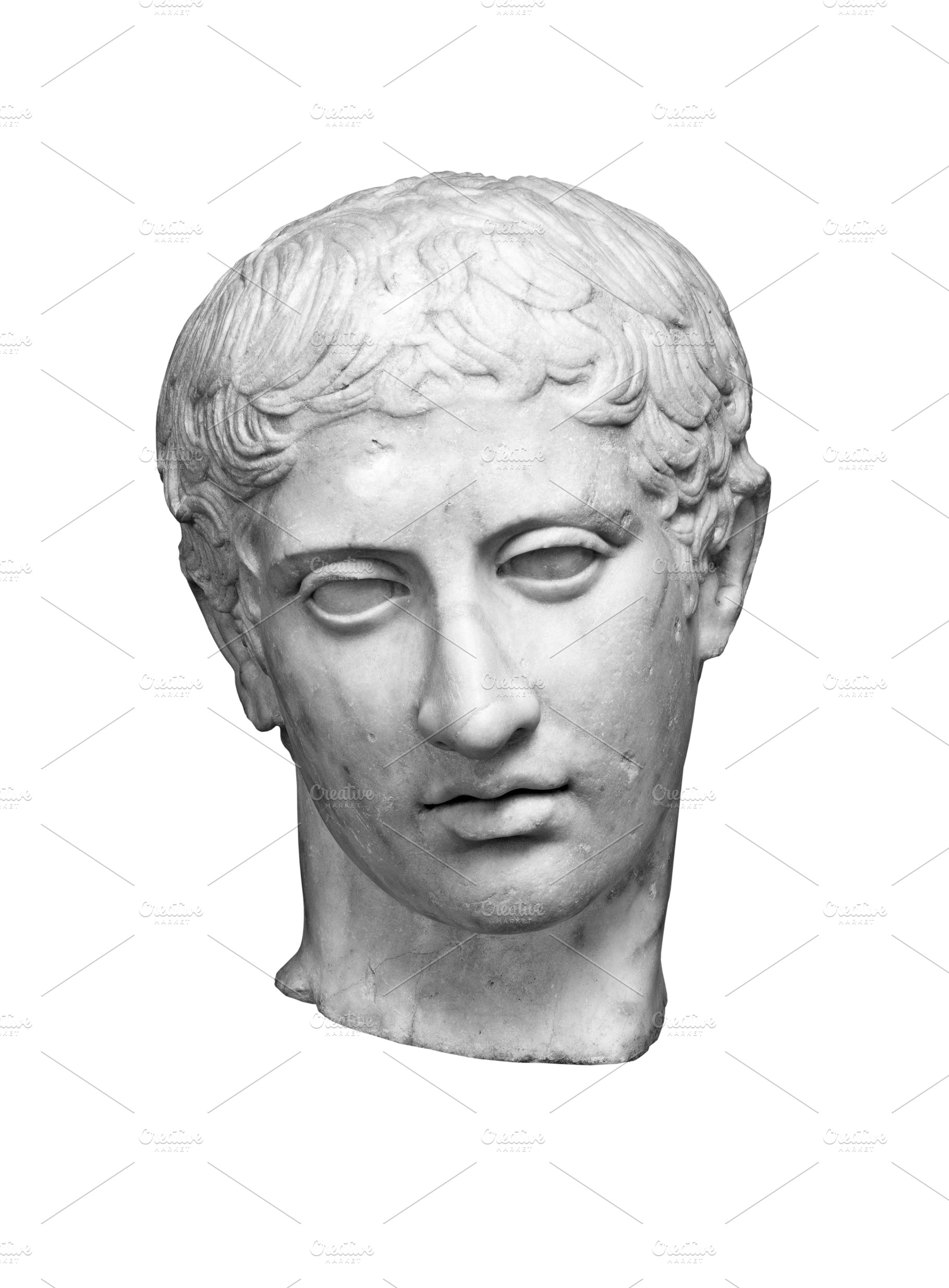Antique marble head of a youth, an Arts & Entertainment Photo by BOOCYS