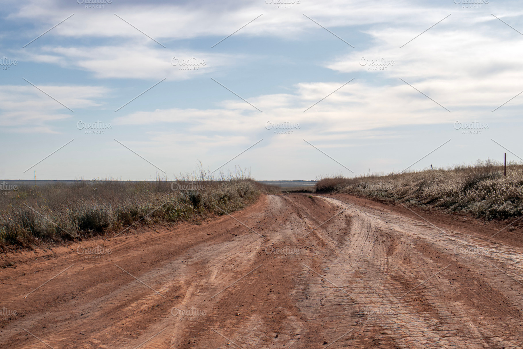 Dirt road in the steppe, a Transportation Photo by Schreibikus