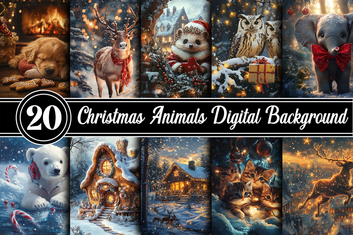 Christmas Animals Digital Background, an Animal Photo by RobertsArt (Photo 4 of 4)