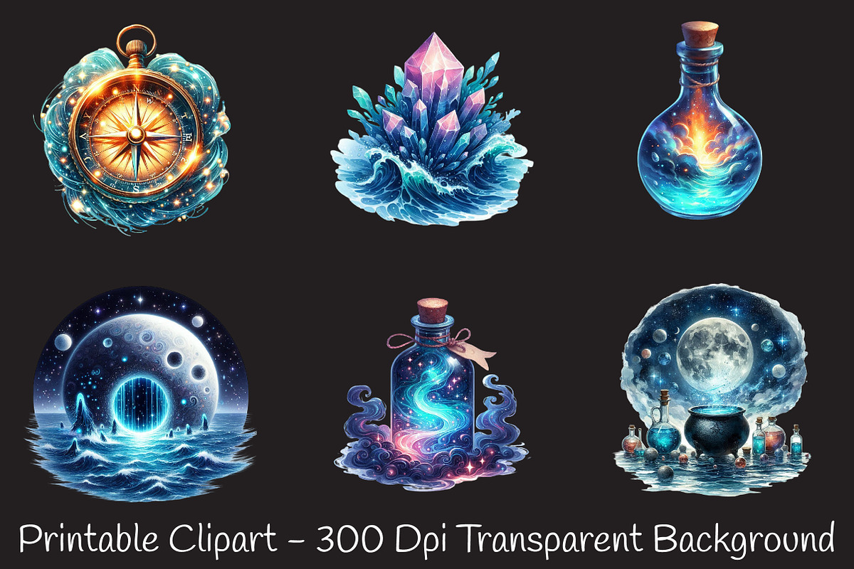 Magical Ocean Sublimation Clipart, an Illustration by RobertsArt (Photo 6 of 7)