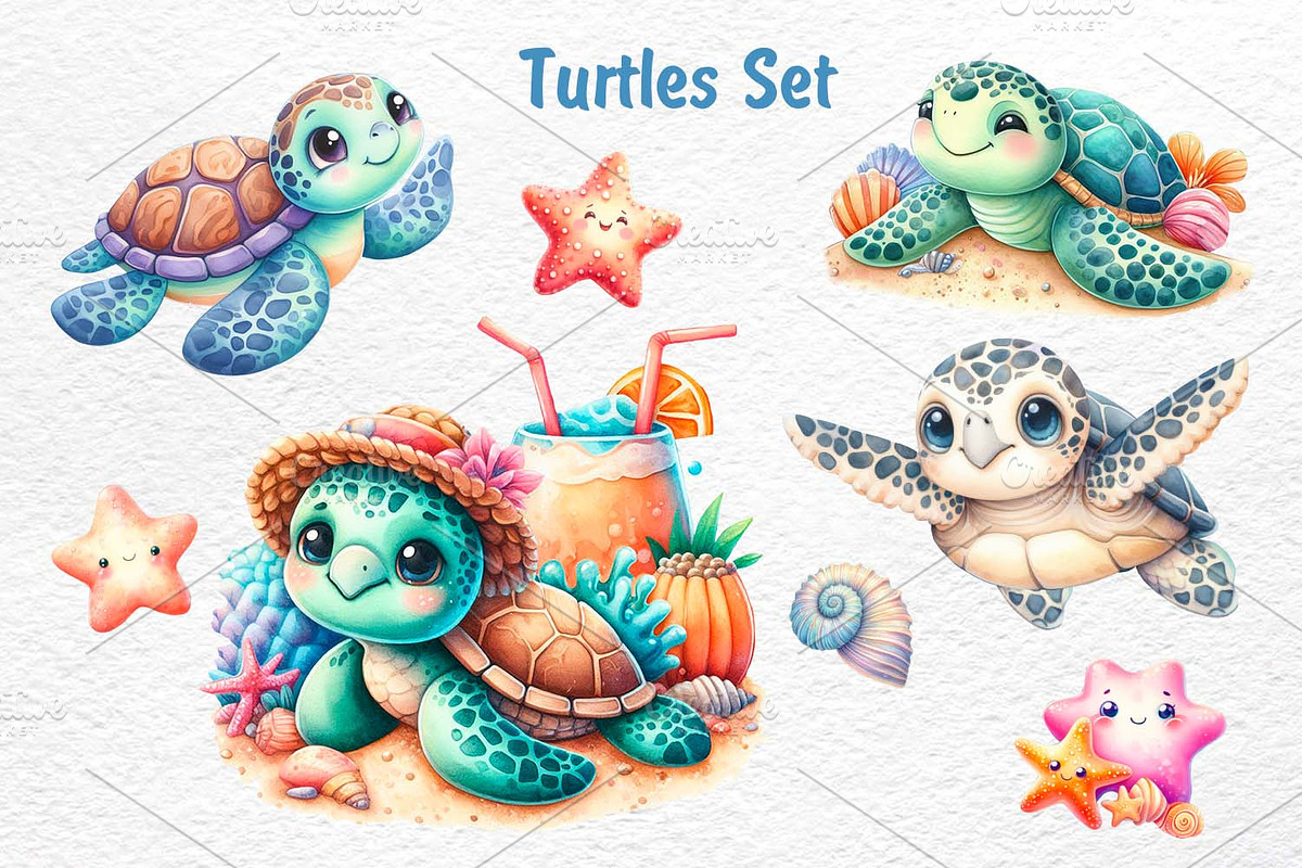 Cute Ocean Creatures, an Animal Illustration by Watercolor dreams (Photo 4 of 8)