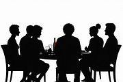 Dinner Table Silhouette Art, an Illustration by hafijul (Thumbnail 4 of 9)