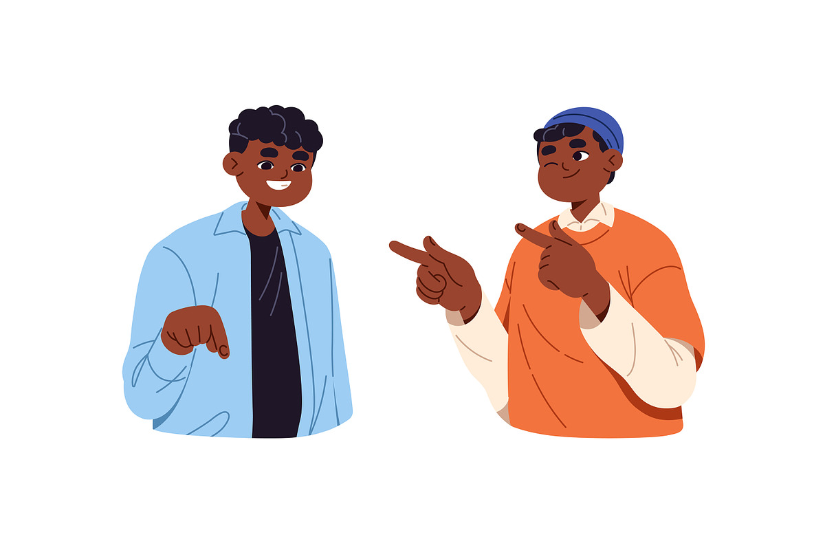 People pointing with finger set, a Person Illustration by PaperTrident (Photo 3 of 7)