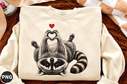 Cute Raccoon Heart Paws Love, a Seasonal Illustration by designcity5 (Thumbnail 1 of 4)