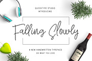 Falling Slowly, a Script Font by QueenType (Thumbnail 1 of 5)