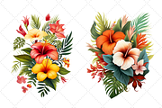 Watercolor Tropical Flowers Clipart, an Illustration by FloridPrintables (Thumbnail 4 of 7)