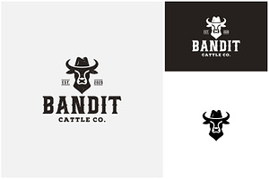 Cow Longhorn Cowboy Hat Ranch Logo, a Branding & Logo Template by Enola99d