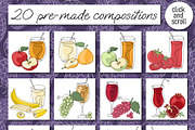 Juice & fruits collections, a Decorative Illustration by LogvinArt (Thumbnail 5 of 10)