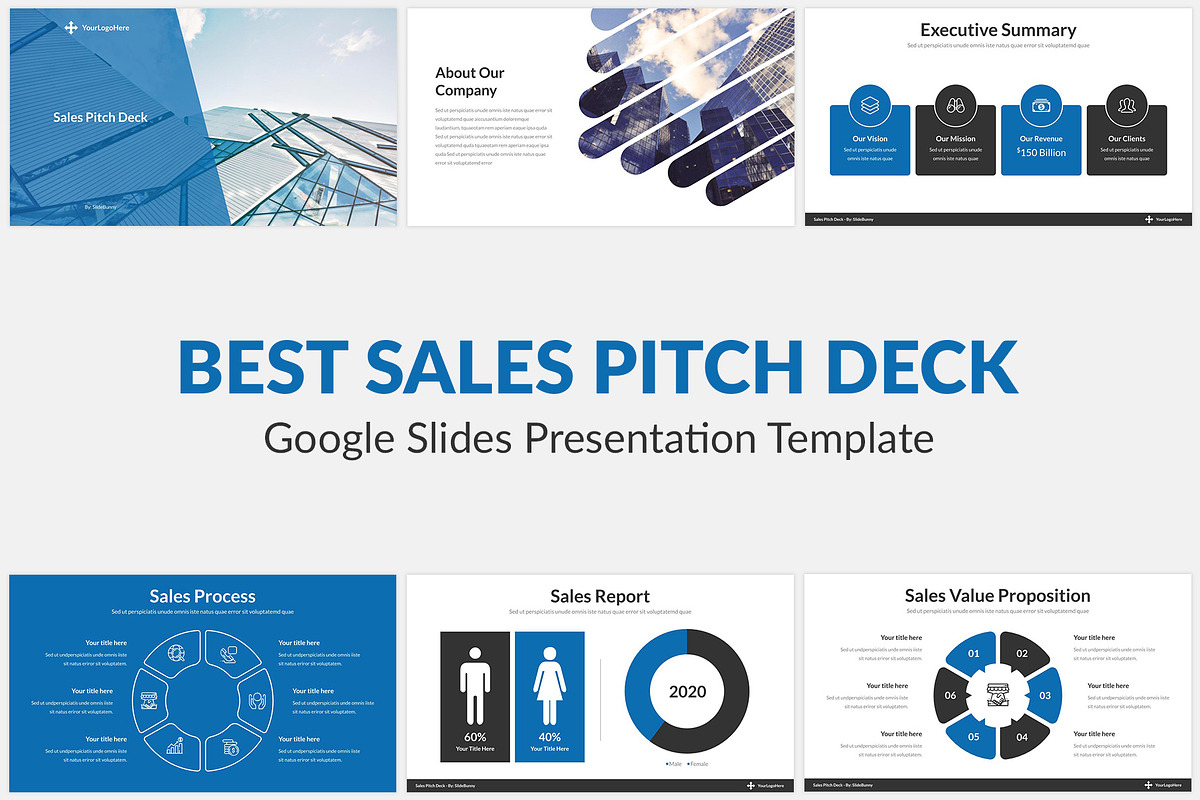 Best Sales Pitch Deck Google Slides, a Presentation Template by SlideBunny (Photo 1 of 21)