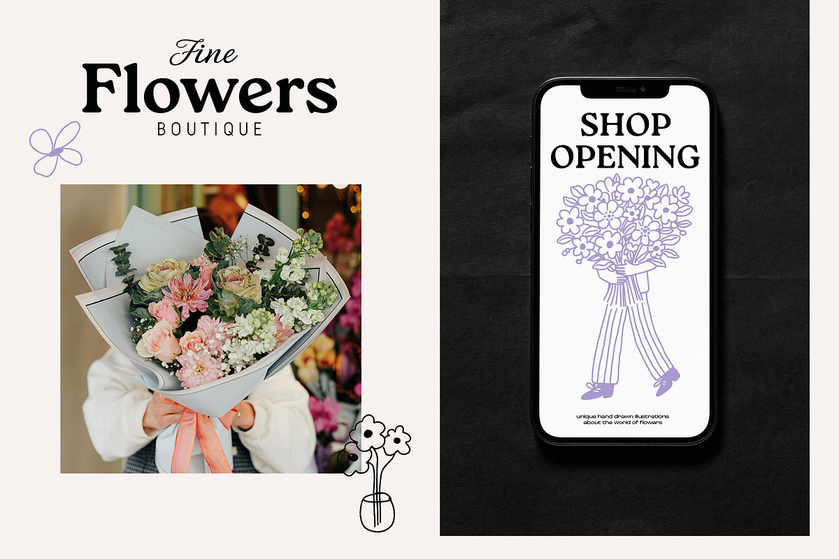 Flower People vector illustrations, a Person Illustration by dicreate (Photo 3 of 14)