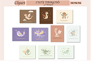 Dragon Clipart, Nursery Art, Pattern, an Animal Illustration by TheHyggeShopDesign (Thumbnail 3 of 3)