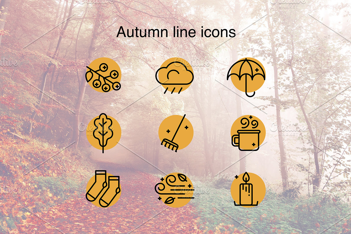 Autumn line icons, an Outline Icon by Lyolya Profitrolya (Photo 1 of 2)