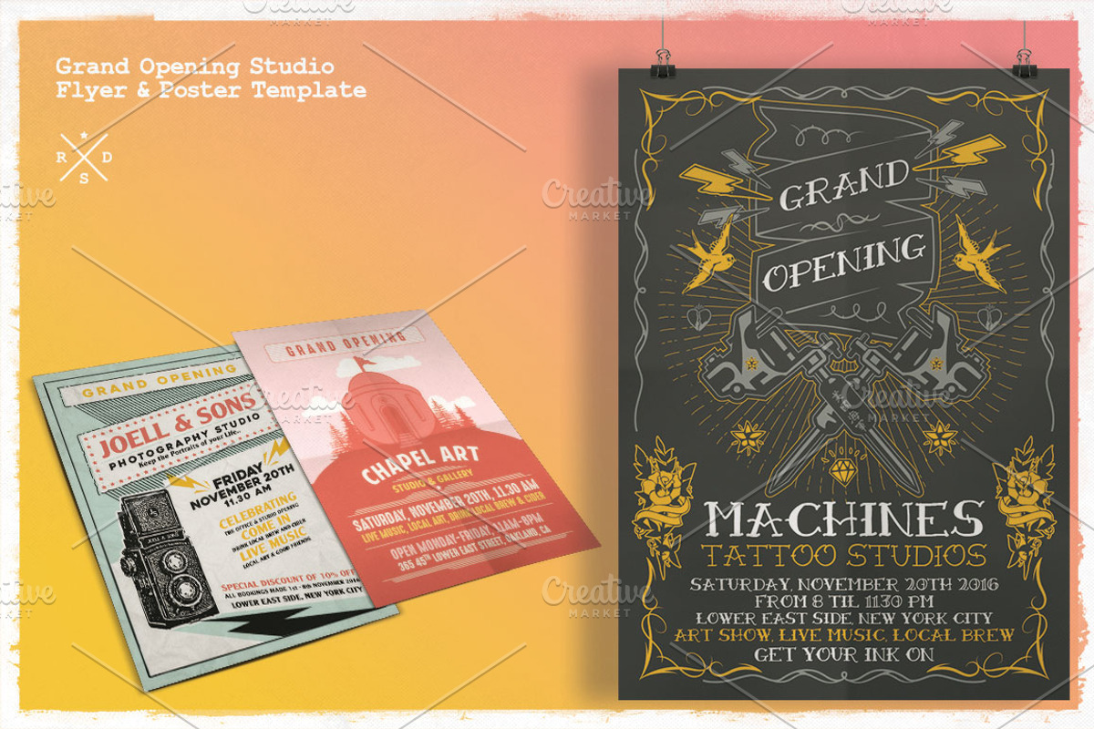 Grand Opening Studio Flyer & Poster, a Flyer Template by The Design For Co. (Photo 4 of 4)