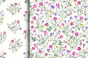 Seamless Summer Flower Patterns