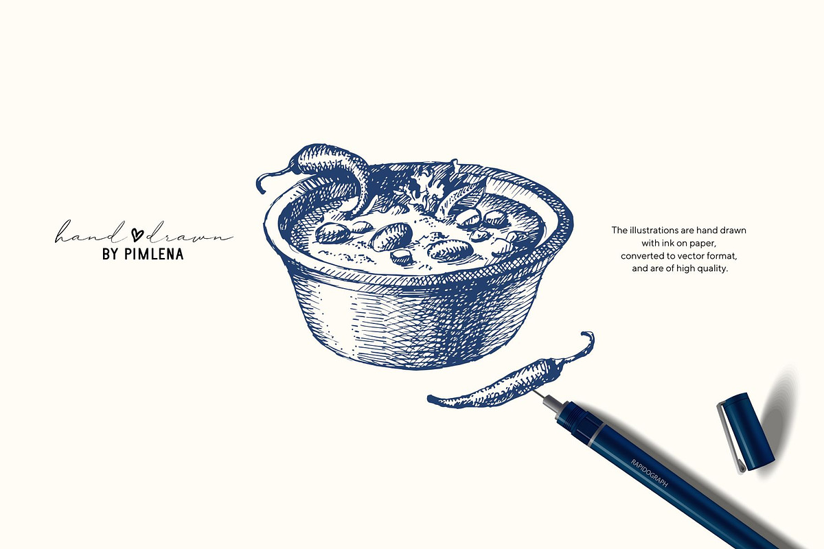 Savory Sketches & Posters, a Food Illustration by Elena Pimonova (Photo 2 of 8)