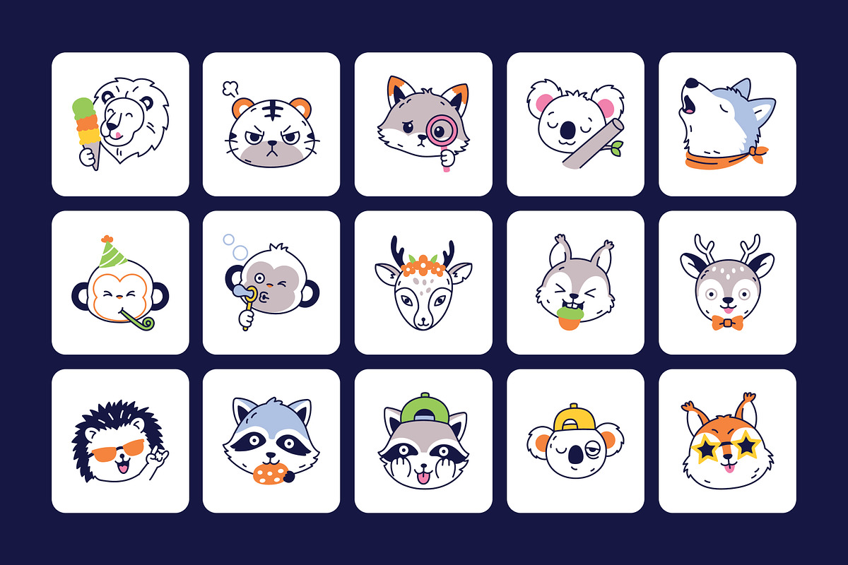 40 Animated Cute Animal Hand-drawn, an Emoji Icon by Brickclay (Photo 3 of 4)