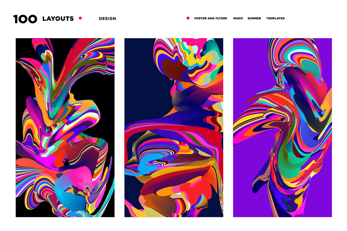 100 Colorful Stunning Abstract Fluid, a Background Graphic by singpentinkhappy (Photo 9 of 11)