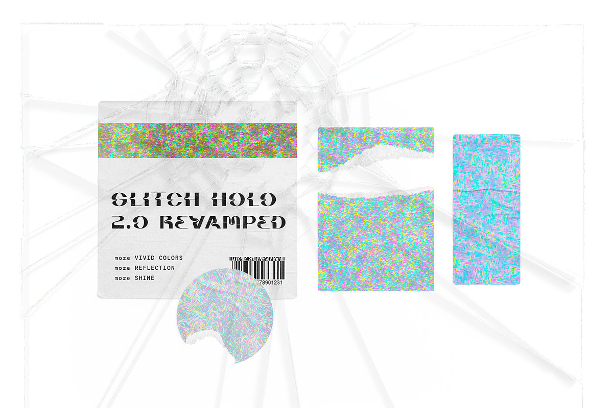 Glitch Holographic Foil Textures, a Texture Graphic by Pulpixel Design (Photo 2 of 6)