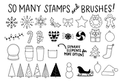 Procreate Christmas Shapes Set, a Brush Add-On by Positively Present (Thumbnail 9 of 10)