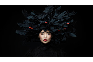 An Asian woman with an elaborate, a Beauty & Fashion Photo by Sergey Kotenev