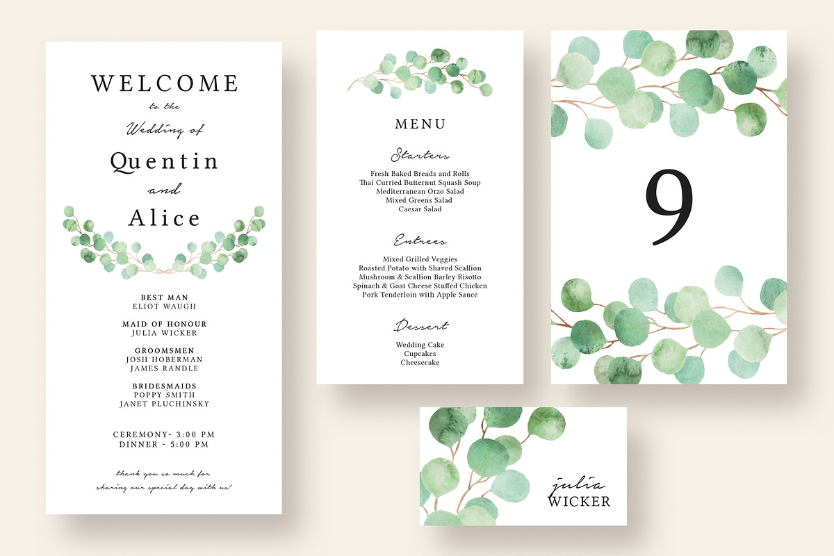 Dreamy Eucalyptus Wedding Suite, an Invitation Template by Knotted Design (Photo 4 of 6)