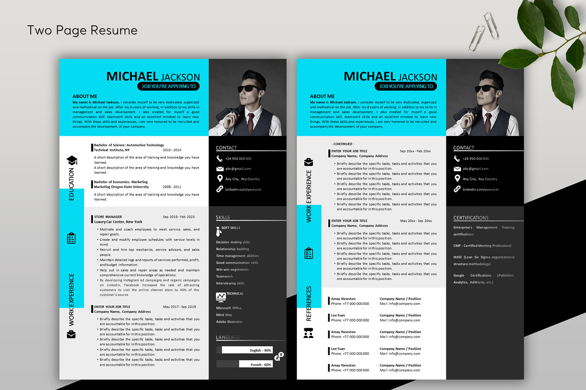 ATS Resume CV Word & Google Docs 19, a Resume Template by MrCam Template Resume|CV (Photo 3 of 6)